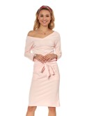 Pale pink tie-waist dress 9729 - Online store - Boutique